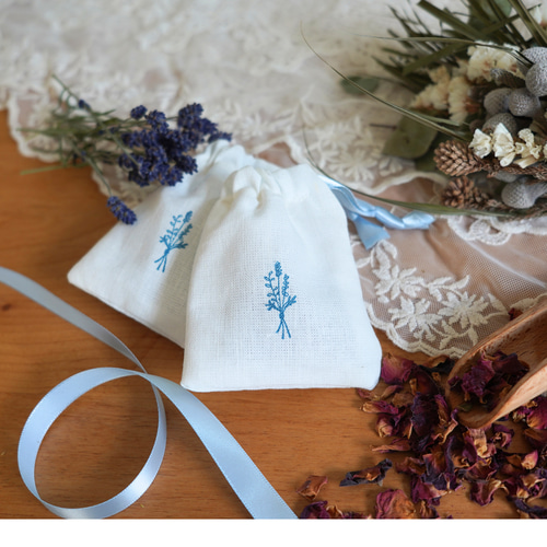 サシェ ローズ＆ラベンダー プチギフト ウェディング リネン 巾着