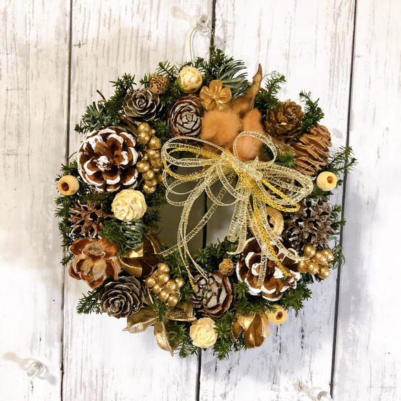 クリスマスリース no.2 直径20cm プリザーブドフラワー MUM FLOWERS  