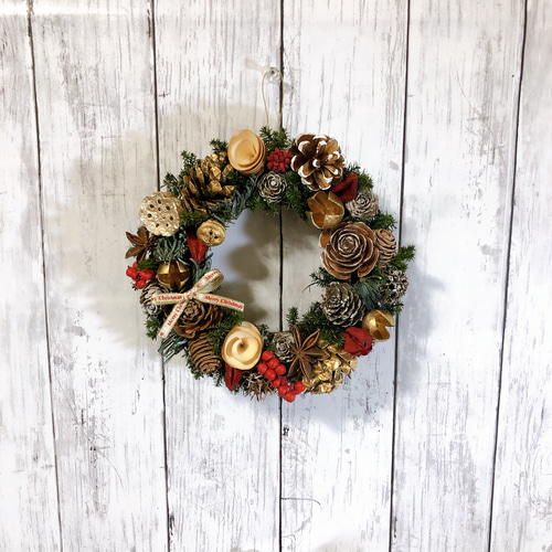 クリスマスリース no.4 直径20cm プリザーブドフラワー MUM FLOWERS