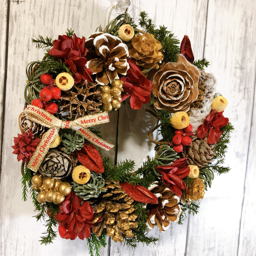 クリスマスリース no.5 直径20cm プリザーブドフラワー MUM FLOWERS