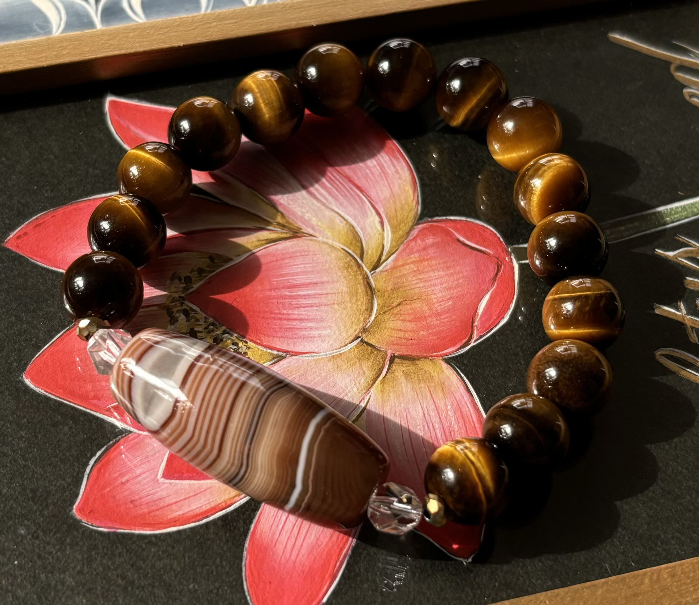 開光　天然線天珠