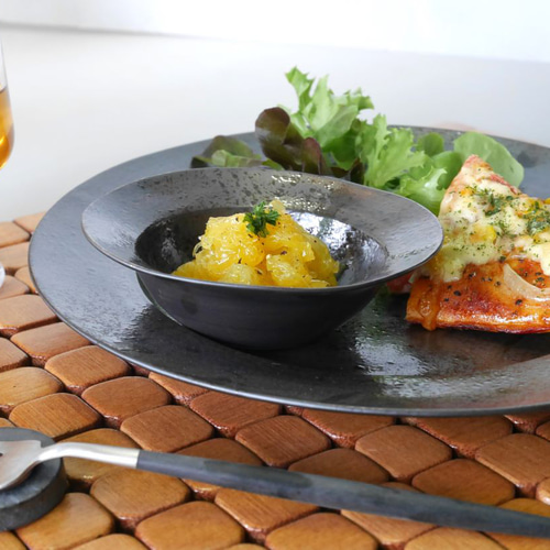 波佐見焼】和山 サビ 25cmプレート 和モダン シンプル シック おしゃれ