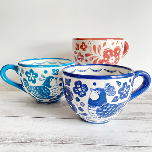 カフェオレカップ ～Jardín～ 001UB マグカップ 陶工房Francesca 通販