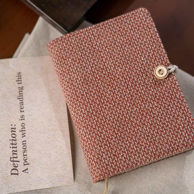 レトロなツイードの布芸、手帳カバー(A5/A6サイズ) ダイアリー帳・スケジュール帳