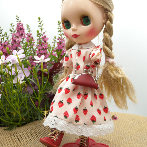 ミニチュアバッグ ネオブライス 鞄 がま口 革 レッド その他人形