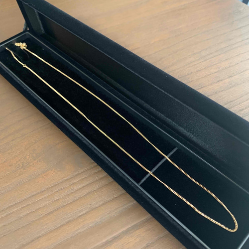 地金＊18金【喜平チェーンネックレス 50cm 約2.0g】黒化粧箱入