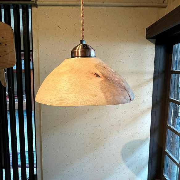生木のアベマキのペンダントライト中 