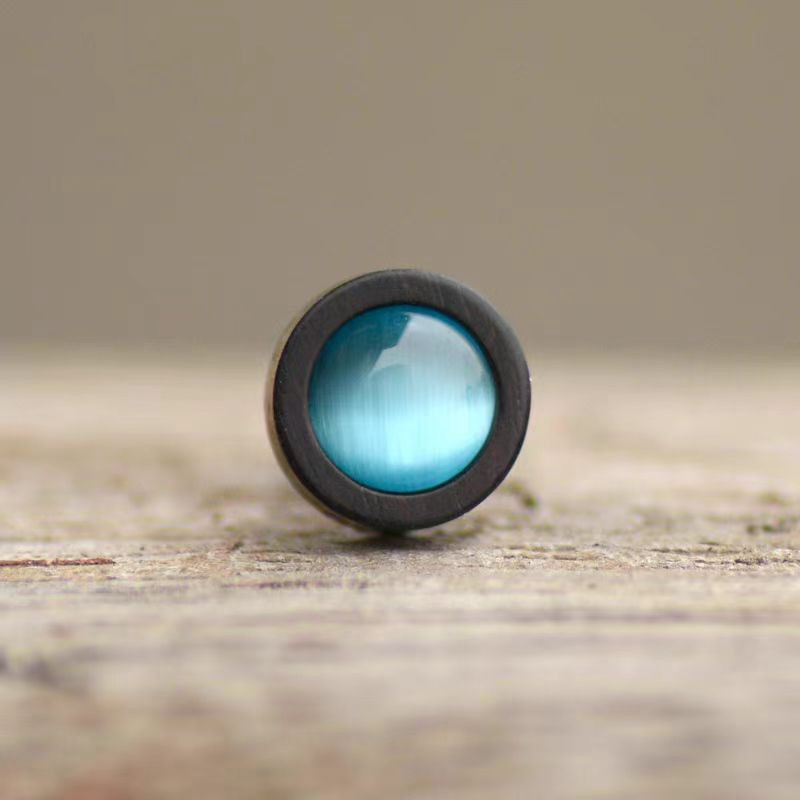 ハンドメイド ピアス 猫の目 手作り イヤリング 紫檀 オパー 耳飾 ノンホール クリップ式可能 恋人 誕生日 周年記念