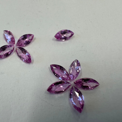 天然ピンクサファイア マーキース 10ピースセット 2.52ct *未使用 