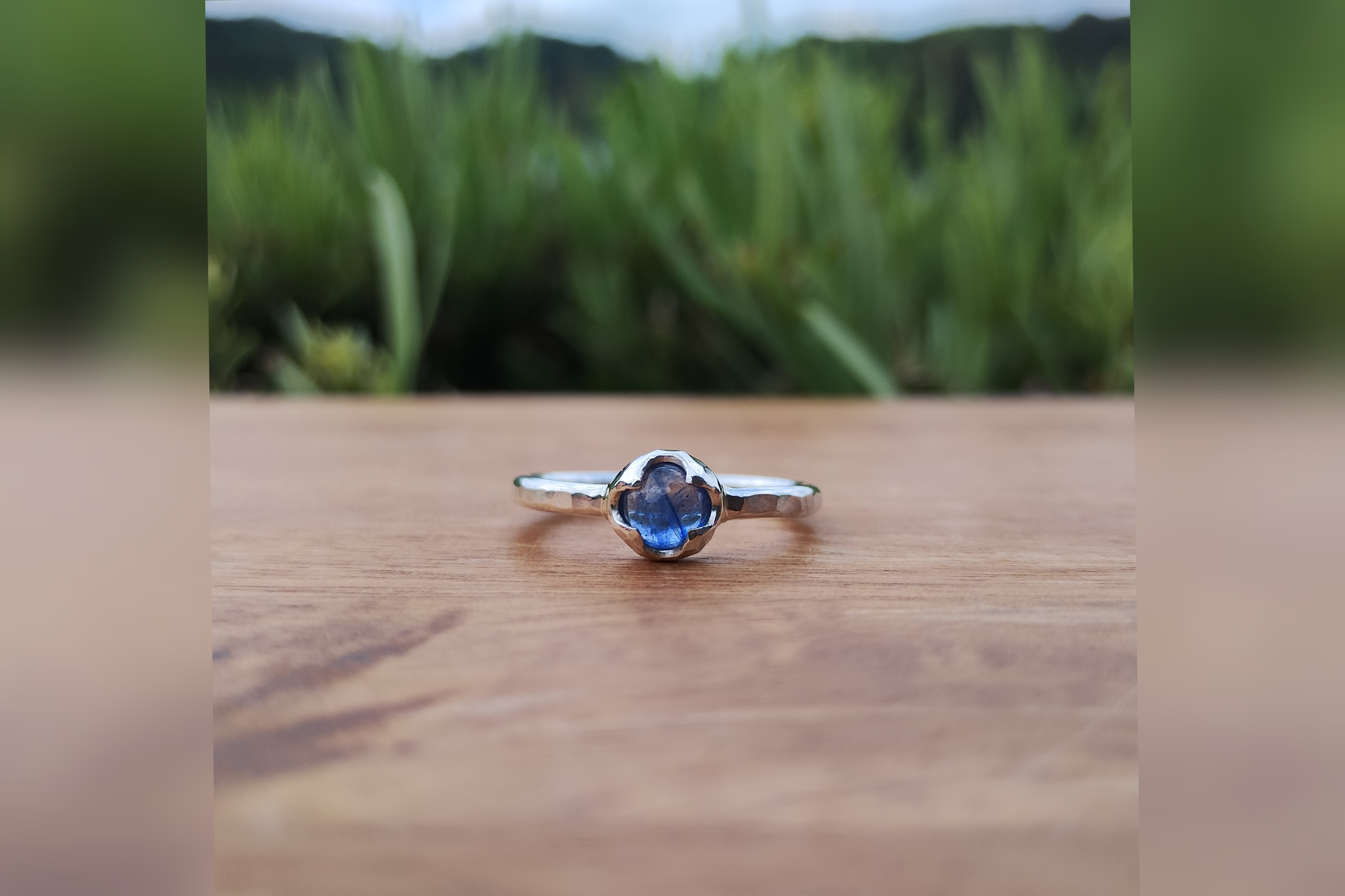 ブルーサファイア×銀の指輪 /純銀&silver950シルバーリング