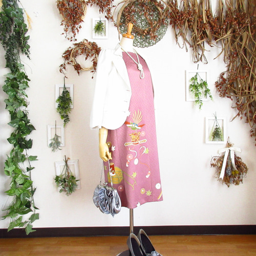 大きめサイズ】着物ドレス◎鳳冠◎細見え縦長シルエット&オール  