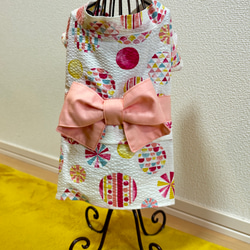 ☆新作犬服⭐︎犬用着物 女の子用 パープル 華 ペット服