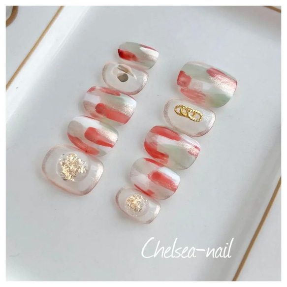 ネイルチップ テラコッタ ニュアンス ちゅるん うるうる ネイルチップオーダー chinami🌷𓇢 | 🍂🍊🥣 . #ニュアンスネイル#透け感ネイル#透け感