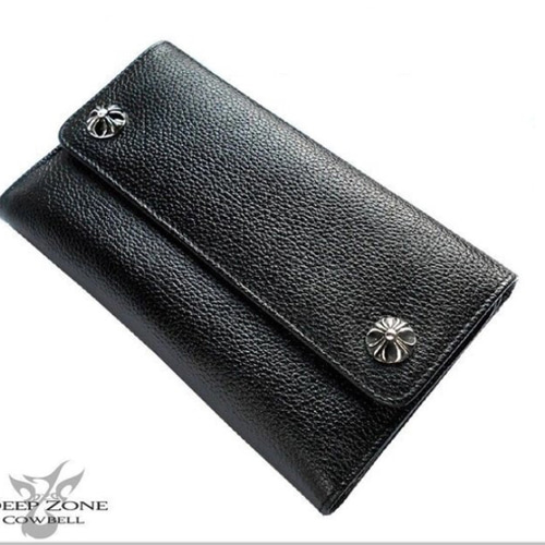 メンズサイフ 長財布 本革 ハード系 クロスボタン レザー wallet 3