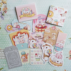 あまあまうさタグ＆カードセット 1枚目の画像