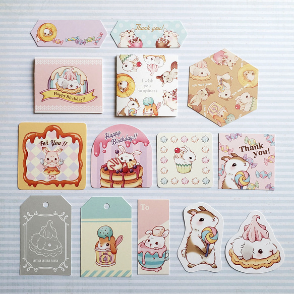 あまあまうさタグ＆カードセット 2枚目の画像