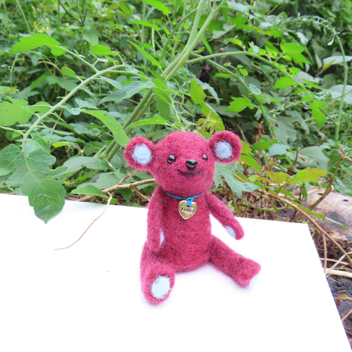 ✽確認用✽】レトログリーンのくまさん✽羊毛フェルト