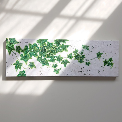 絵画「アイビー」長キャンバス 絵画 atelier-kaza碧 通販 17849386