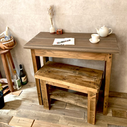 国産杉無垢材】アンティークテーブル ワークデスク 木製デスク