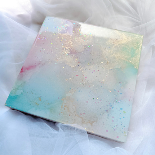 アルコールインクアート（インテリアパネル） vivid color』アルコールインクアート18×18cm インテリアパネル
