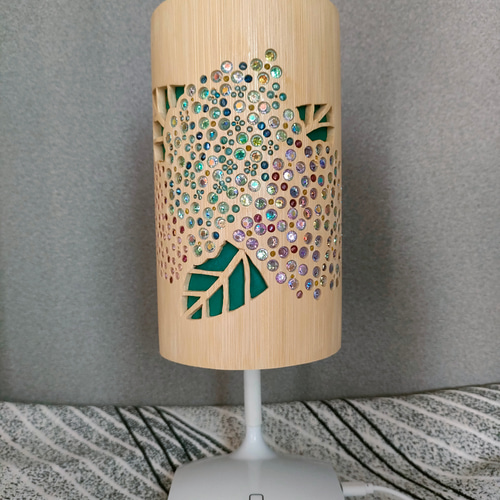 紫陽花 竹灯籠 ランプ 竹あかり スタンドライト・テーブルランプ