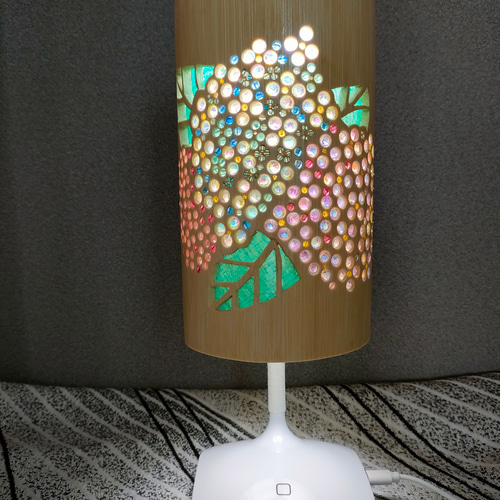 紫陽花 竹灯籠 ランプ 竹あかり スタンドライト・テーブルランプ