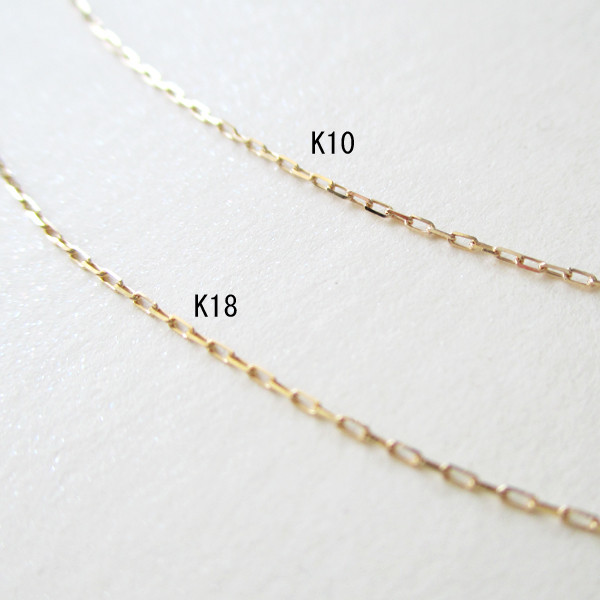 【K10】 極細チェーン ショートネックレス  40cm　(pdn-0038)