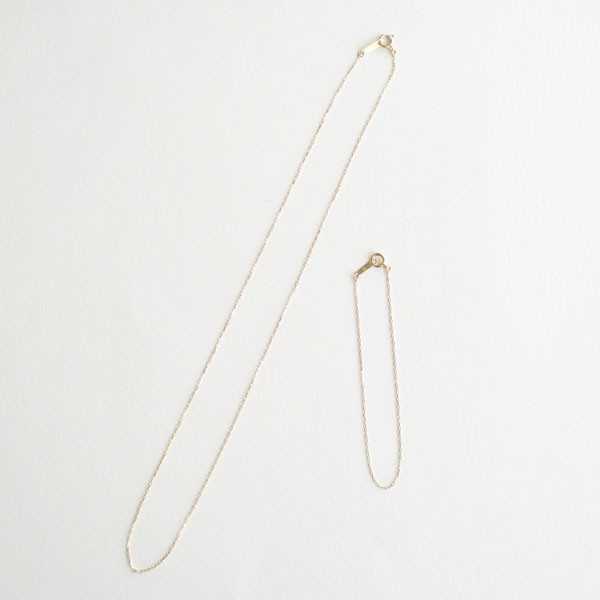 【K10】 極細チェーン ショートネックレス  40cm　(pdn-0038)