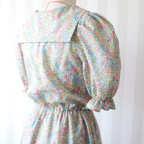 ちゃんまい♡90cmリバティ✖️無地セーラーワンピース Sale セーラーカラーワンピース リバティプリント ジョアンナ