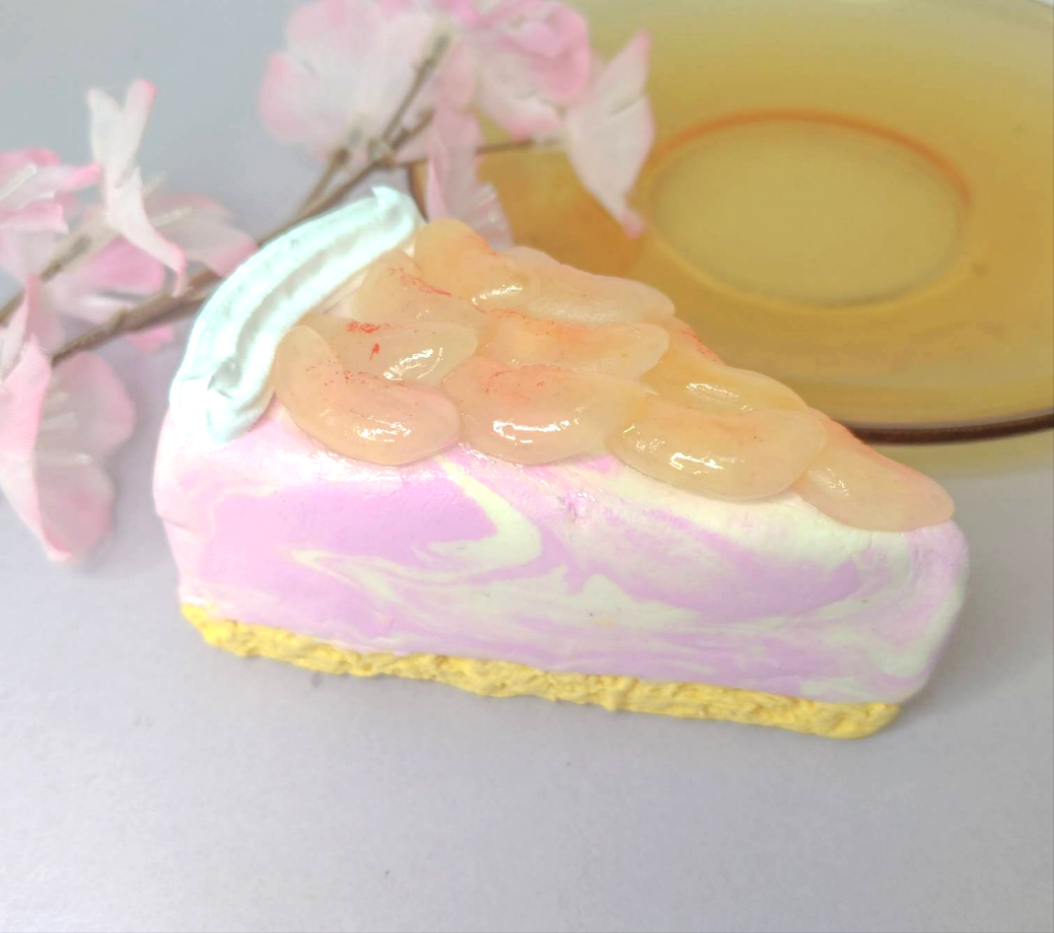 七夕チーズケーキ　バンビ　フェイクスイーツ　樹脂粘土　スイーツデコ　チャーム 七夕チーズケーキ バンビ フェイクスイーツ 樹脂粘土 スイーツ