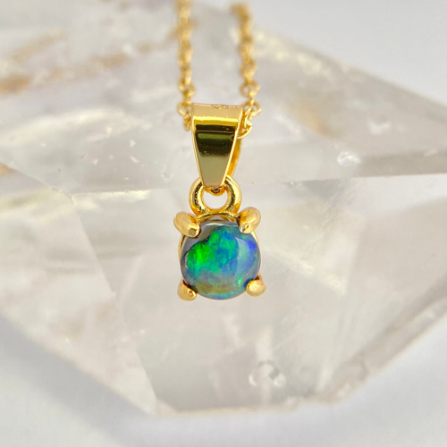 天然ボルダーオパールネックレス☆ オーストラリア産原石から磨いた1