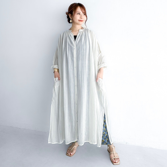 【Plantation】綿100% 2wayロングシャツワンピース ネイビー M Plantation】綿100% 2wayロングシャツワンピース ネイビー M
