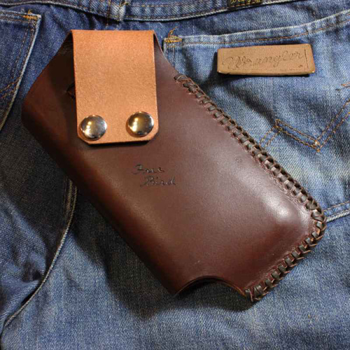 ベルト装着スマホホルダー プラスサイズ チョコブラウン rm362