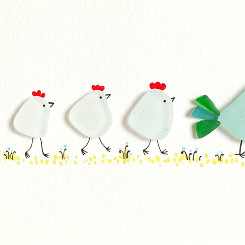 シーグラスアート 小鳥ちゃん家族集合〜！ 【公式通販】