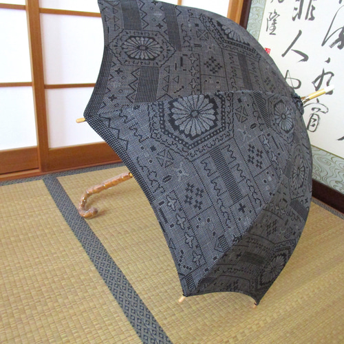 日傘、着物手作り、村山大島紬 本場村山大島紬の着物から日傘 傘・日傘 MICHI 通販 17850364