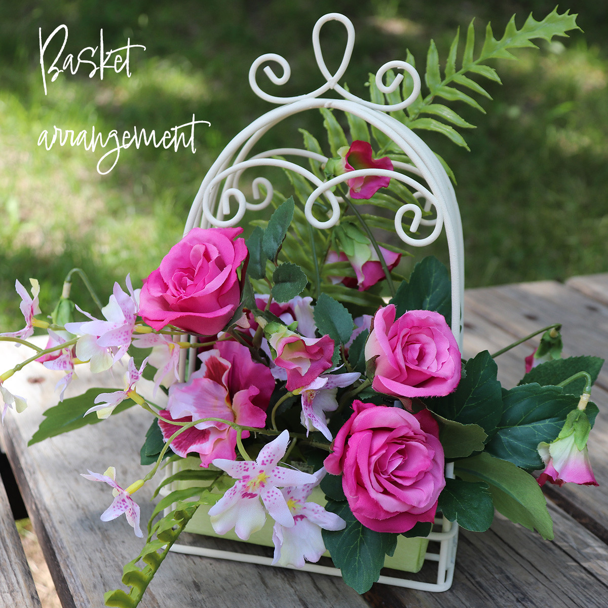 掛けても置いても飾れる♪　鳥かごアレンジ　【 アーティフィシャルフラワー アレンジ 】母の日ギフト2025