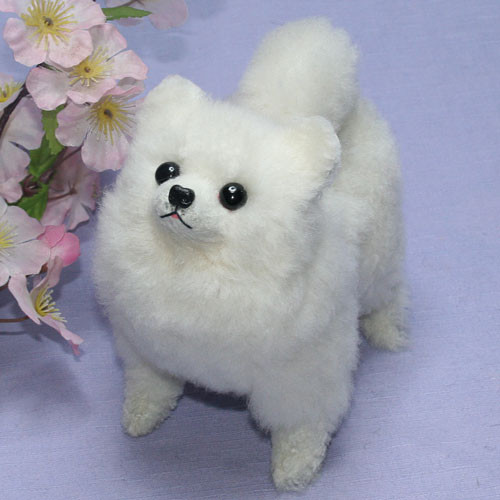 コバヤシぬいぐるみ　犬　ポメラニアン　スピッツ　昭和レトロ　ぬいぐるみ　ホワイト ぬいぐるみ犬 子犬 わんちゃん ポメラニアン レトロぬいぐるみ