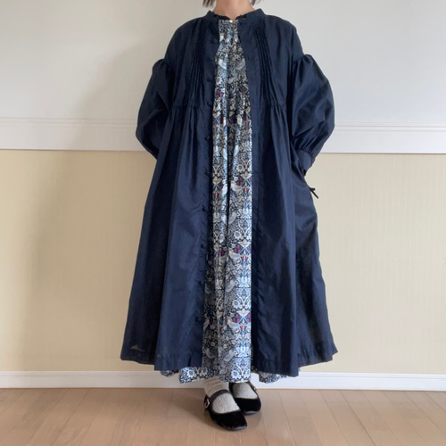 R by 45rpmリネン100% ネイビーシャツワンピース 長袖 R by 45rpmリネン100% ネイビーシャツワンピース 長袖 45R