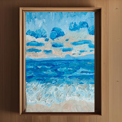 16×23㎝「朝の海6」サムホール・油彩画・原画 絵画 かいがの