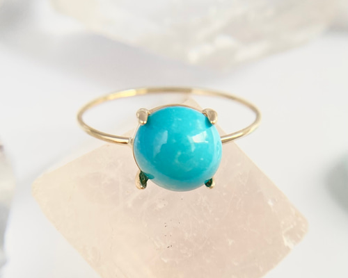 K10 天然トルコ石リング （選べるサイズ）スリーピングビューティー産