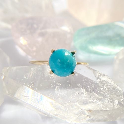 K10 天然トルコ石リング （選べるサイズ）スリーピングビューティー産