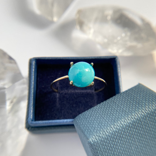 K10 天然トルコ石リング （選べるサイズ）スリーピングビューティー産