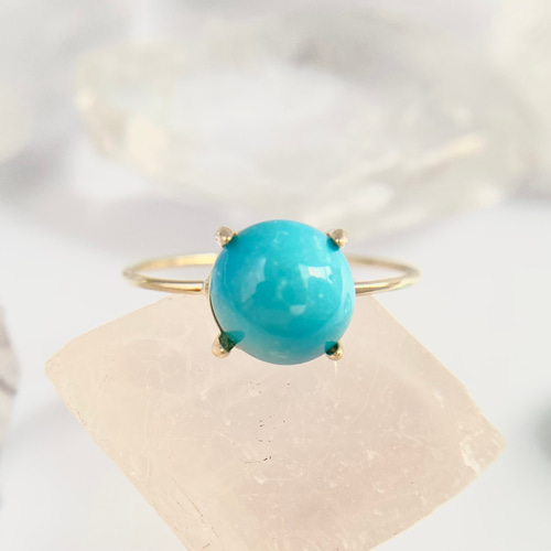 K10 天然トルコ石リング （選べるサイズ）スリーピングビューティー産