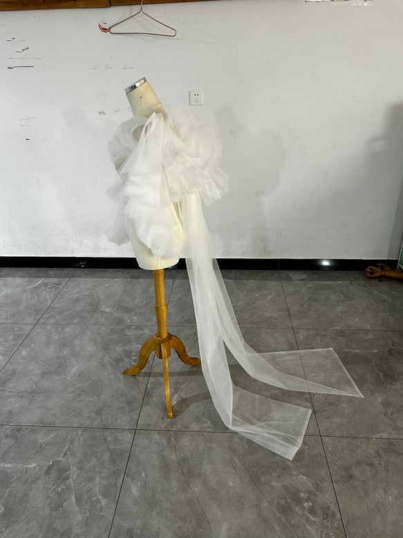 人気上昇！ホワイト トップス ソフトチュール フランス風 可愛い 結婚式 結婚式 XL ドレス