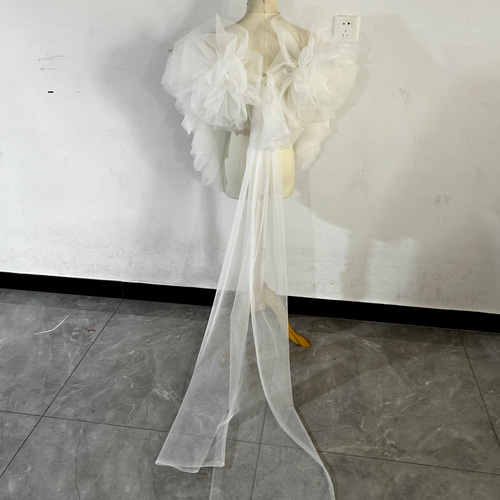 人気上昇！ホワイト トップス ソフトチュール フランス風 可愛い 結婚  