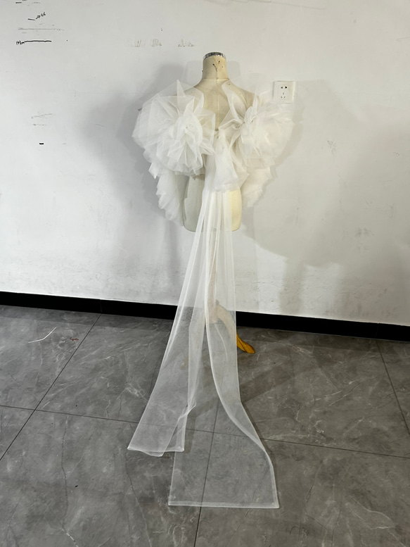 人気上昇！ホワイト トップス ソフトチュール フランス風 可愛い 結婚式 結婚式 XL ドレス