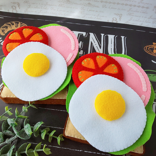 送料無料キャンペーン！】フェルトのおままごと＊目玉焼きトースト