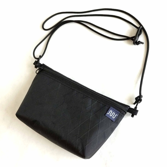 X-Pac　マチ付きポーチ  ブラック  Mサイズ　アウトドア軽量　ナイロン　小物入れ　ミニショルダーバッグ 5枚目の画像