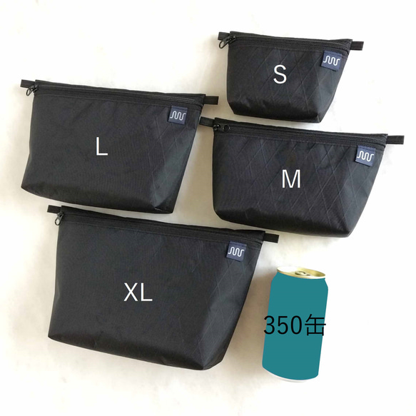 X-Pac　マチ付きポーチ  ブラック  Mサイズ　アウトドア軽量　ナイロン　小物入れ　ミニショルダーバッグ 7枚目の画像