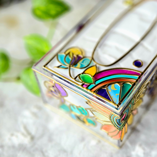 ペーパータオルケース　ティッシュケース　菊　希少　昭和型板ガラス　昭和レトロ ペーパータオルケース ティッシュケース 菊 希少 昭和型板ガラス 昭和